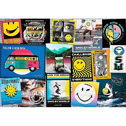 Trefl - Smiley World, Leef Positief! - Puzzels van 1000 stukjes - Collage, Glimlach, Gelukkige Puzzel, DIY Puzzel, Creatief Vermaak, Pret, Klassieke Puzzel voor volwassenen en kinderen 12+