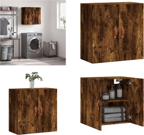 vidaXL Wandkast 60x31x60 cm bewerkt hout gerookt eikenkleurig
