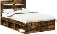 vidaXL Bedframe Rook Eiken 120 x 200 cm Massief grenenhout