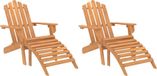 Acaciahout Fauteuils Adirondack 2 pcs avec repose-pieds