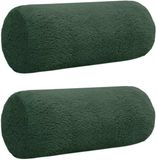 vidaXL - Kussensloop - 2 stuks - HEERLEN - Donkergroen - Ø 15 x 40 cm - Bouclé
