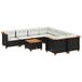 vidaXL 9-delige Loungeset met kussens, polyrattan, zwart