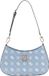 GUESS Emelie Logo Top Zip Shoulder Bag Light Blue Logo