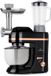 Klarstein Lucia Elegance robot culinaire multifonctionnel, mélangeur, batteur et accessoire hachoir à viande, 1800 W en 6 niveaux de puissance, fonction pulse, bol en acier inoxydable de 5 l, noir