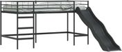 vidaXL Lit pour enfant avec toboggan, noir et anthracite, 107 x 203 cm