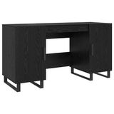 vidaXL Bureau Zwart Eiken Bewerkt Hout 140 x 50 x 75 cm