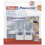 tesa Powerstrips Haken - Transparant/Wit - Draagvermogen 1 kg