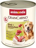 animonda GranCarno Hundefutter, Nassfutter für erwachsene Hunde, verschiedene Sorten 6 x 800 g Kaninchen+Kräutern
