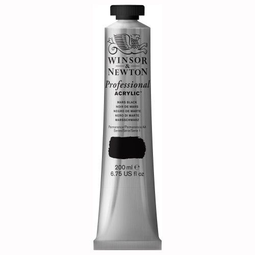Winsor & Newton Professionele acrylverf - Mars Black - 200ml
