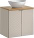 Manoa Meuble de salle de bain 60 cm Cachemire avec plateau en bois de chêne