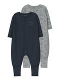 Name it Pyjama 2-pack Grey Melange Lange mouw Effen 86