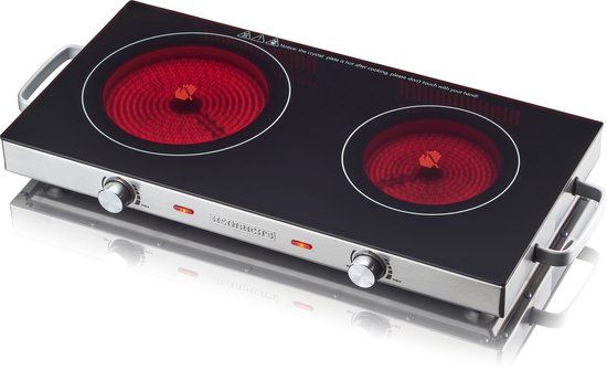 Heinrich's HDK 8696 - Elektrische Kookplaat - Infrarood - 2 pits - Zwart/RVS