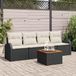Maison Exclusive - Set de 5 bancs de jardin, noir et crème, en polyrotin