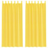 VidaXL Gordijnen met lussen 2 st 140x245 cm geel