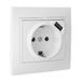 Schuko-basis met USB, wit, Europese serie