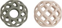 Baby's Only Speelbal - Siliconen bal baby - Baby bal - Babyspeelgoed - Ontwikkeling fijne motoriek en oog-handcoördinatie - BPA-vrij - 2-pack - Urban Green/Warm Linen