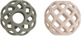 Baby's Only Speelbal - Siliconen bal baby - Baby bal - Babyspeelgoed - Ontwikkeling fijne motoriek en oog-handcoördinatie - BPA-vrij - 2-pack - Urban Green/Warm Linen