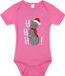 Bellatio Decorations Kerst baby rompertje - roze - sneeuwpop kat