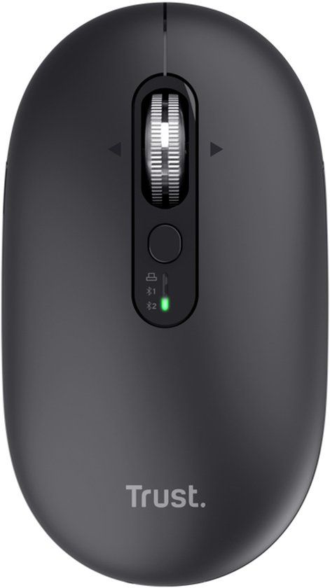 Trust Seron Hyperscrolmuis – Draadloos en Bluetooth Hyperscrolmuis - Verticaal en Horizontaal navigeren - Met multi‑device - Lange batterijduur - Zwart