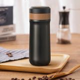 Ibenzoa® Thermos durable et portable en acier inoxydable avec presse française intégrée – Parfait pour les aventuriers et les amateurs de café