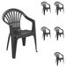 MOJAWO lot de 6 chaises empilables, chaise de bistrot, chaise de jardin, anthracite, plastique