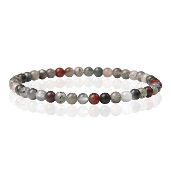 Memphis Natuursteen Armband - 4mm Bloodstone - 23cm