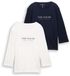 Tom Tailor - Shirt met lange mouwen en geborduurd logo in set van 2 - Maat M - sky captain blue
