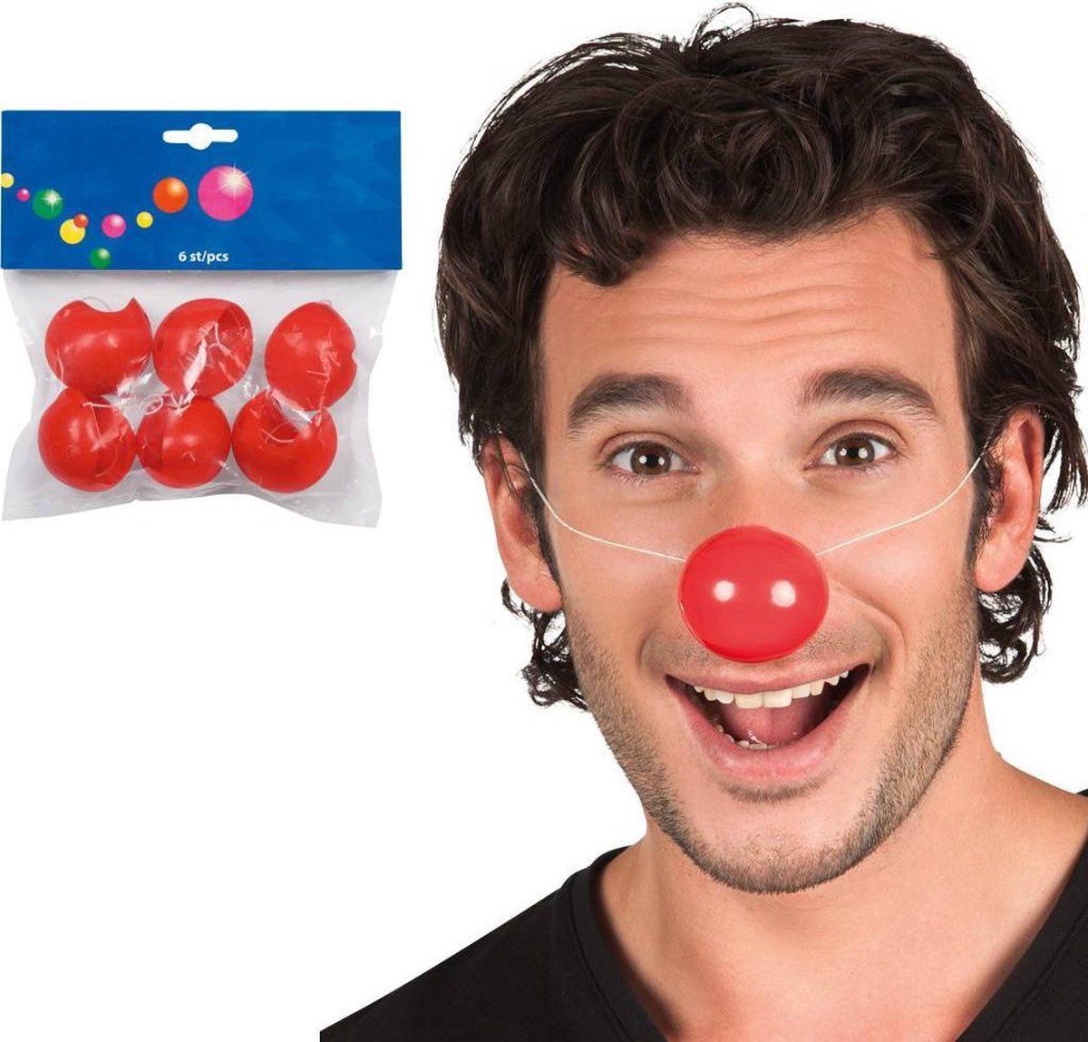 Boland Clownsneus met elastiekje Rood Kunststof