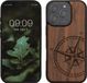 kwmobile telefoonhoesje geschikt voor Apple iPhone 16 Pro - Houten hoesje met bumper - Donkerbruin Vintage Kompas design