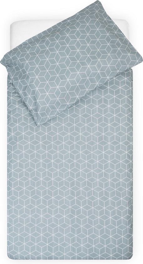 Jollein Graphic dekbedovertrek 100 x 140 cm stone green