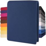 CelinaTex Lucina Hoeslaken Jersey Katoen Stretch 30cm Donkerblauw 180x200cm - 200x200cm