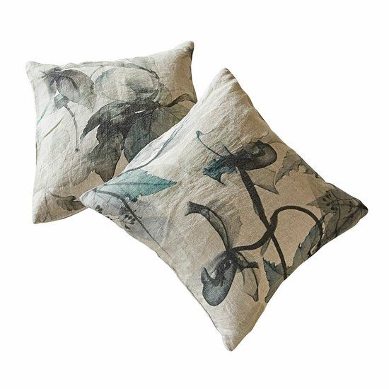 LOBERON Kussenhoes set van 2 Forsyth groen/linnen