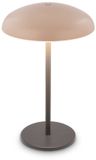 B.K.Licht BRILONER Caxa – LED Tafellamp oplaadbaar – draadloos – IP44 buitenverlichting – dimbaar met touch – oplaadbare accu – beige-antraciet – Ø19,5 x 30,5 cm