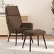 Prolenta Maison Exclusive - Comfortabele fauteuil met bijpassende voetenbank, bruin, gestoffeerd