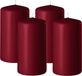 Enlightening Candles Bougie cylindrique/bougie pilier - 4x - bordeaux - D6 x H15 cm - 58 heures de combustion - Bougies épaisses - Pour chandelier ou plateau