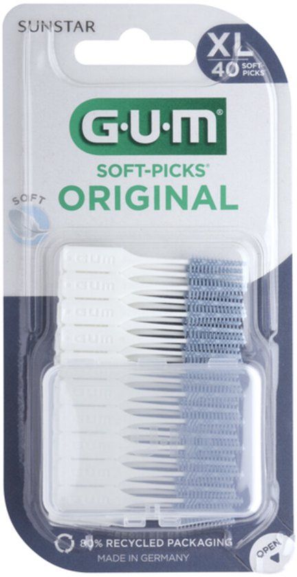 Gum Soft picks XL - 40 stuks - Wit-grijs - Normaal - Met fluoride - Neutraal
