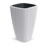 Prosperplast Bloempot Gold Square met binnenbak, wit, 29 x 29 x 45 cm