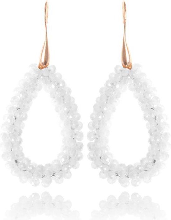 Cilla Jewels Lookinggoodtoday Druppel oorbellen Stardust White Goudkleurig