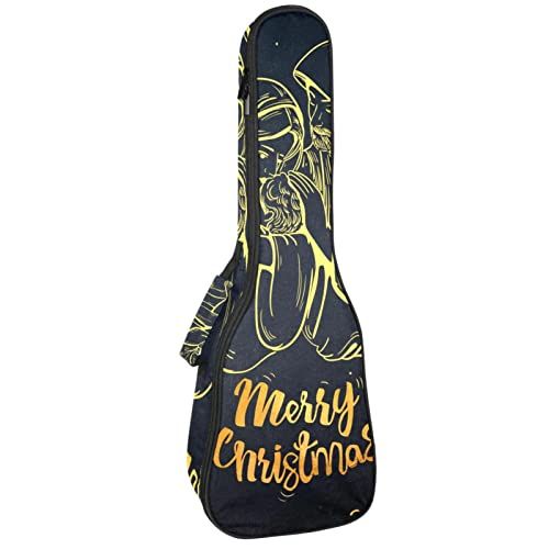 Mersov Concert Ukelele Rugzak, Heavy Duty Ukulele Case Bag met Opslag, Sopraan Concert Tenor Ukelele 10MM Gewatteerde Tas Kerst Geboorte