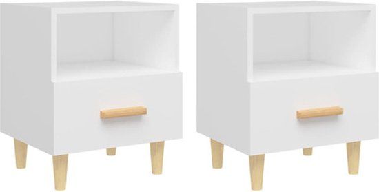 vidaXL Nachtkastjes Wit - Set van 2 - 40x35x47 cm