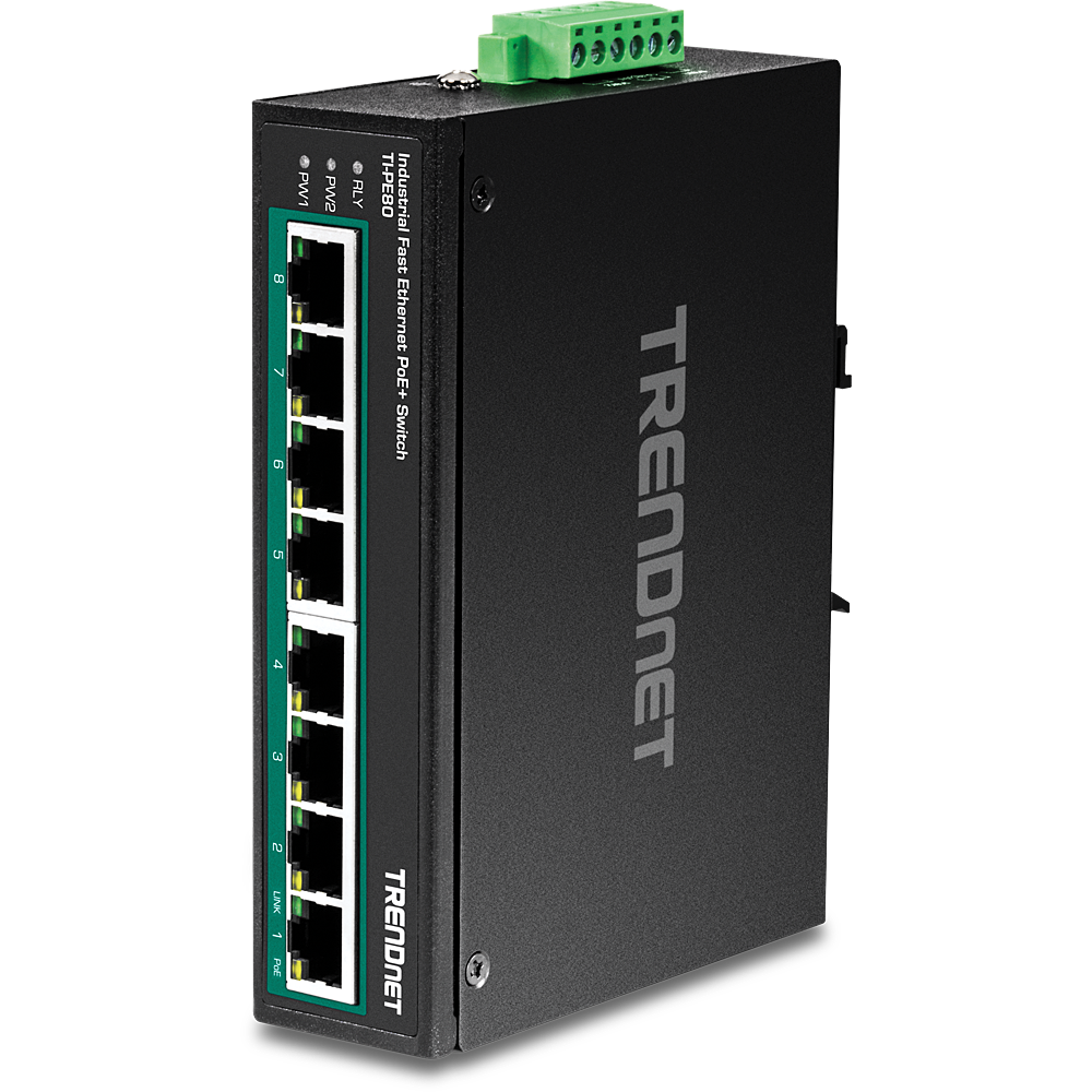 TRENDnet TI-PE80 - Network Switch - Black