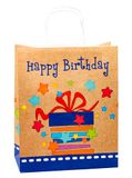 TSI 88315 cadeauzakjes van kraftpapier Happy Birthday, verpakking van 6 stuks, afmetingen: groot (HxBxD 32 x 26 x 12 cm)