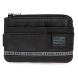 Pepe Jeans Tape portemonnee met kaartvak, zwart, 11 x 7 x 1,5 cm, leer