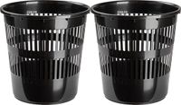 Plasticforte Afvalbak/vuilnisbak/kantoor prullenbak - 2x stuks - plastic - antraciet - 28 cm