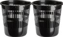 Plasticforte Afvalbak/vuilnisbak/kantoor prullenbak - 2x stuks - plastic - antraciet - 28 cm