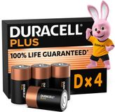 Duracell Plus D - Alkaline Batterijen - LR20 - 7000 mAh - 4 stuks