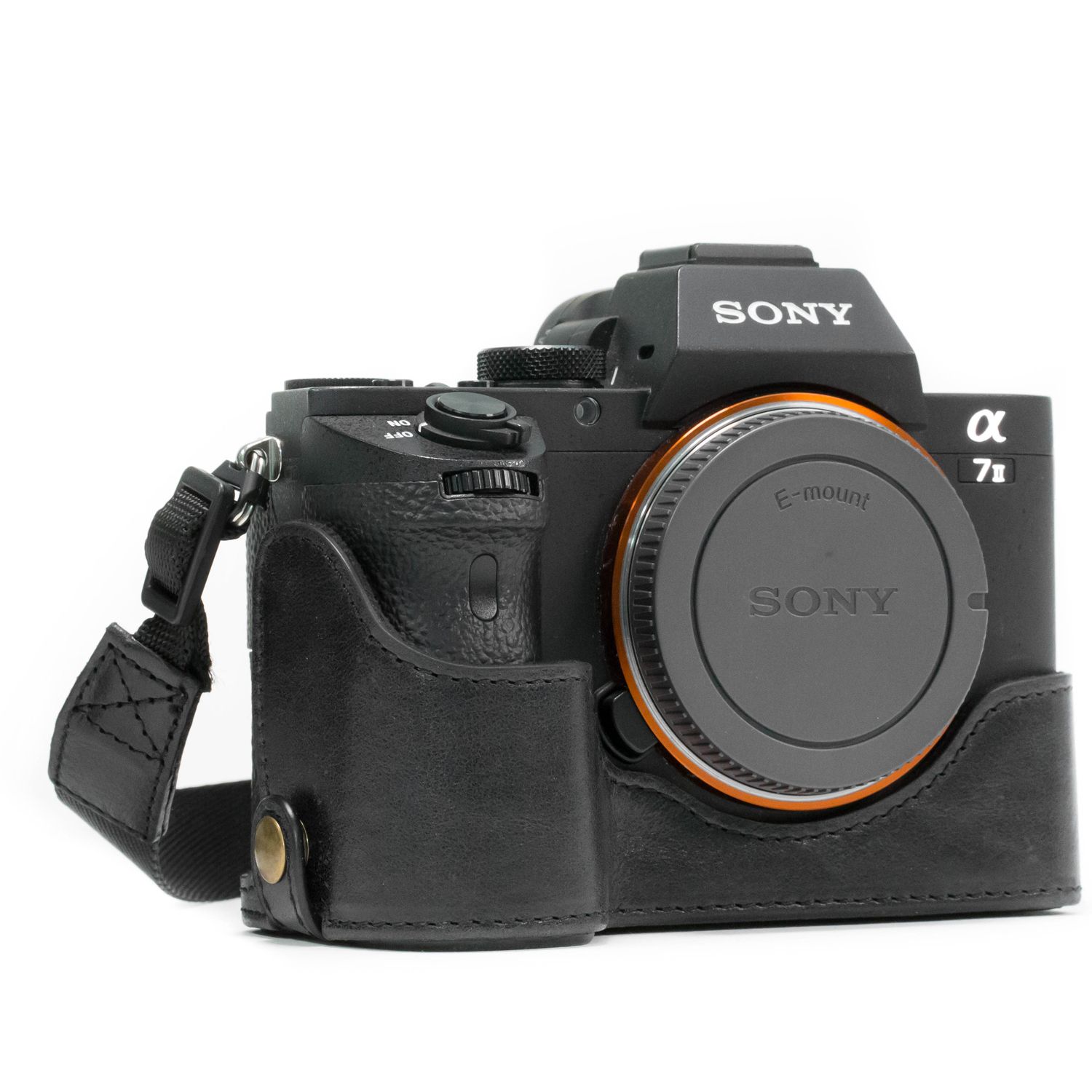 MegaGear MG1129 - Cameratas - Zwart - Kunstleer - Compatibel met Sony Alpha A7S II, A7R II, A7 II