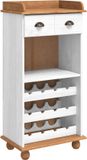 vidaXL Wijnkast ASKIM Wit met Honing Top 57 x 37 x 114 cm