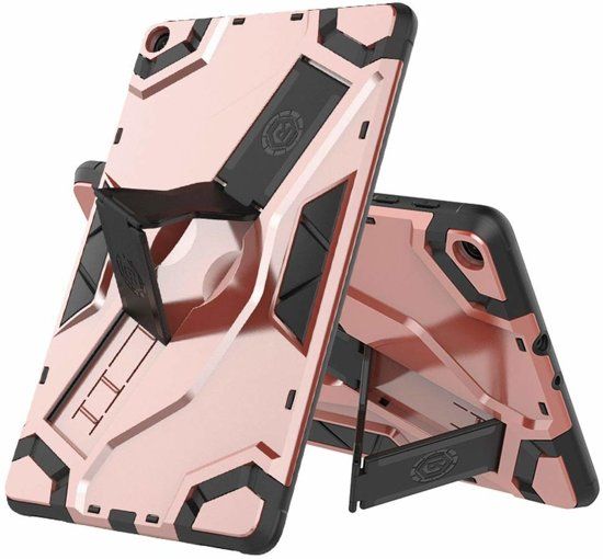 Ntech Escort Armor hoesje met standaard & 2 lagen Hybrid shockproof Case Samsung Galaxy Tab A 10.1 (2019) - Rose Goud