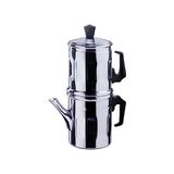 Machine à café traditionnelle napolitaine en aluminium 3-4 tasses, Argent
